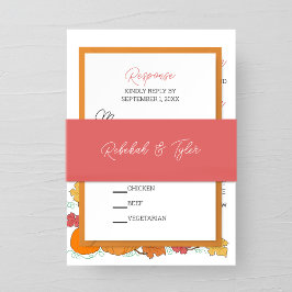 Watercolor Autumn Red Wedding Einladungsbanderole
