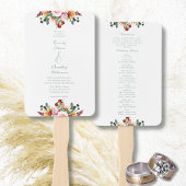 Watercolor Autumn Sunflower Floral Wedding Fächer