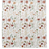 Watercolor Autumn Wildflower Garden Floral Pattern Duschvorhang (Vorderseite)