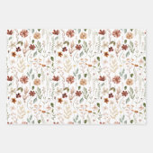 Watercolor Autumn Wildflower Garden Floral Pattern Geschenkpapier Set (Vorderseite 3)