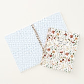 Watercolor Autumn Wildflower Garden Floral Pattern Notizblock (Innenseite)