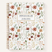 Watercolor Autumn Wildflower Garden Floral Pattern Notizblock (Vorderseite)