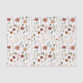 Watercolor Autumn Wildflower Garden Floral Pattern Seidenpapier (Vorderseite)