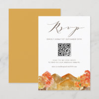 Watercolor Autumn Woodlands Wedding QR Code UAWG