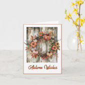 Watercolor Autumn Wreath Grußkarte Karte (Gelbe Blume)