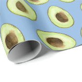 Watercolor Avocado Blue Geschenkpapier (Rolleneckpunkt)