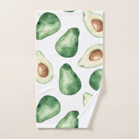 Watercolor Avocado Pattern Badhandtuch Set (Handtuch)