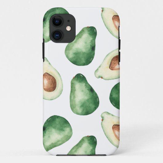 Watercolor Avocado Pattern Case-Mate iPhone Hülle (Rückseite)