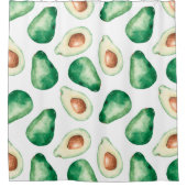 Watercolor Avocado Pattern Duschvorhang (Vorderseite)