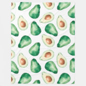 Watercolor Avocado Pattern Fleecedecke (Vorderseite)