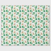 Watercolor Avocado Pattern Geschenkpapier (Flach)