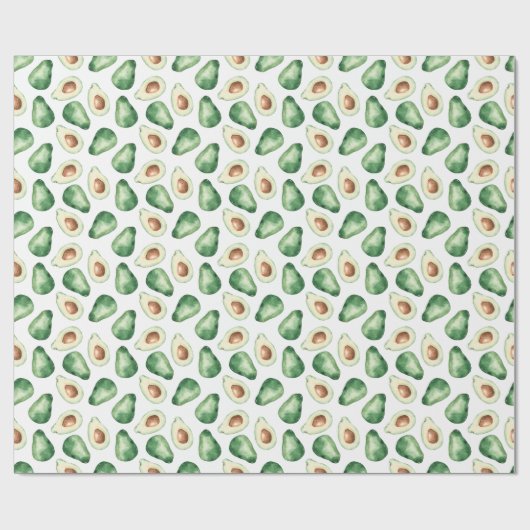 Watercolor Avocado Pattern Geschenkpapier (Flach)