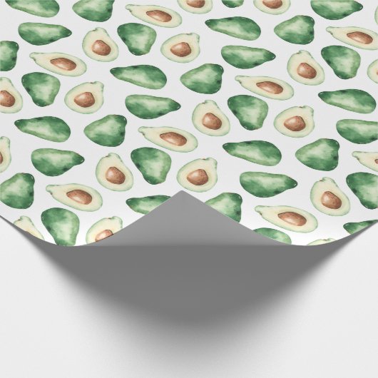 Watercolor Avocado Pattern Geschenkpapier (Ecke)