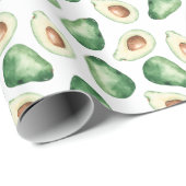 Watercolor Avocado Pattern Geschenkpapier (Rolleneckpunkt)