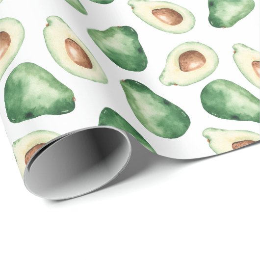 Watercolor Avocado Pattern Geschenkpapier (Rolleneckpunkt)