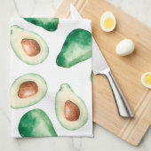 Watercolor Avocado Pattern Geschirrtuch (Viertel Falte)