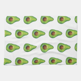 Watercolor Avocado Pattern Geschirrtuch