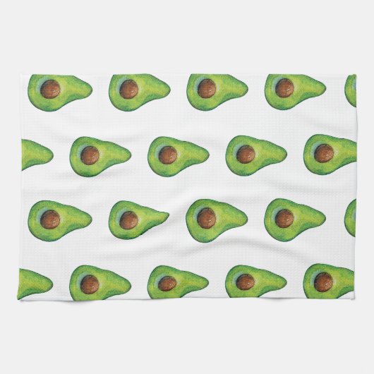 Watercolor Avocado Pattern Geschirrtuch (Horizontal)