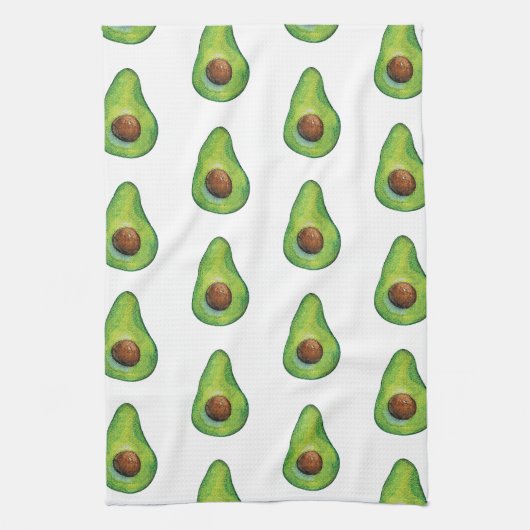 Watercolor Avocado Pattern Geschirrtuch (Vertikal)