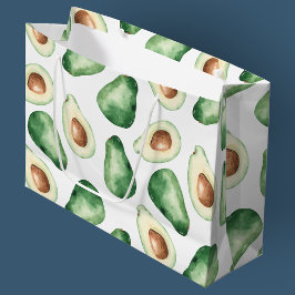 Watercolor Avocado Pattern Große Geschenktüte