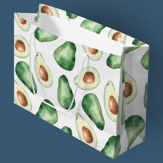 Watercolor Avocado Pattern Große Geschenktüte
