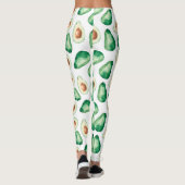 Watercolor Avocado Pattern Leggings (Rückseite)