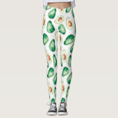 Watercolor Avocado Pattern Leggings (Vorderseite)