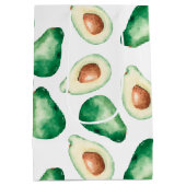 Watercolor Avocado Pattern Mittlere Geschenktüte (Rückseite)