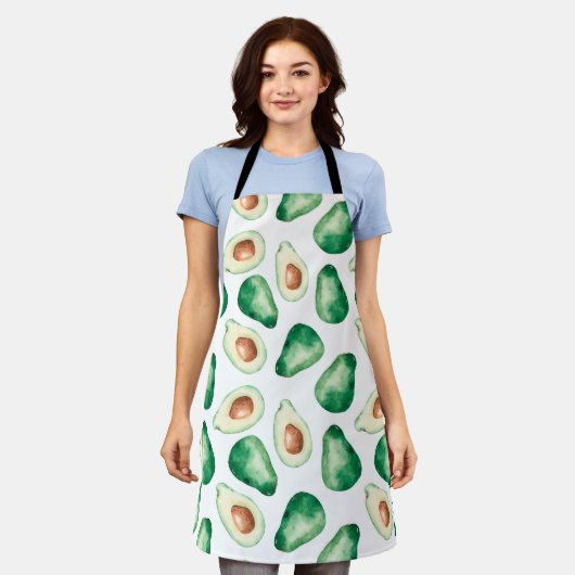 Watercolor Avocado Pattern Schürze (Getragen)