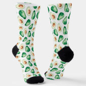 Watercolor Avocado Pattern Socken (Gewinkelt)