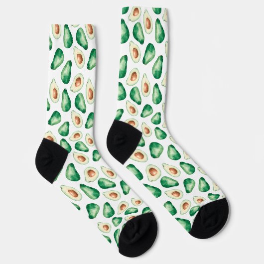 Watercolor Avocado Pattern Socken (Rechts)