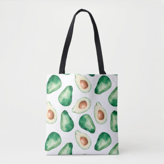 Watercolor Avocado Pattern Tasche (Vorderseite)