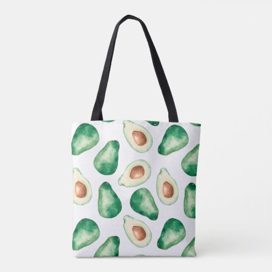 Watercolor Avocado Pattern Tasche (Rückseite)