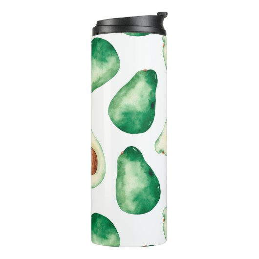 Watercolor Avocado Pattern Thermosbecher (Nach links gedreht)