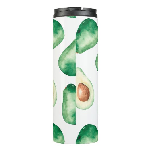 Watercolor Avocado Pattern Thermosbecher (Rückseite)