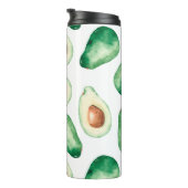 Watercolor Avocado Pattern Thermosbecher (Nach rechts gedreht)