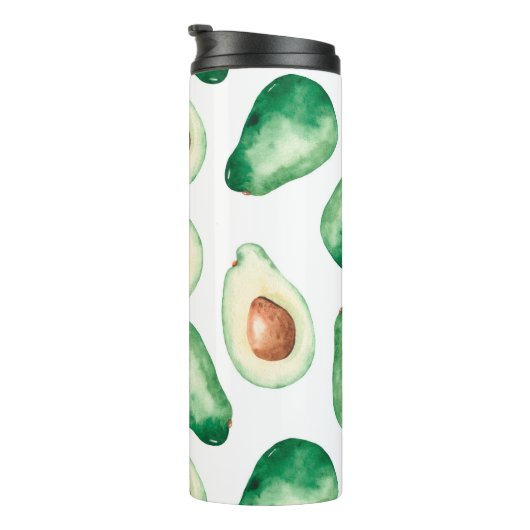 Watercolor Avocado Pattern Thermosbecher (Nach rechts gedreht)