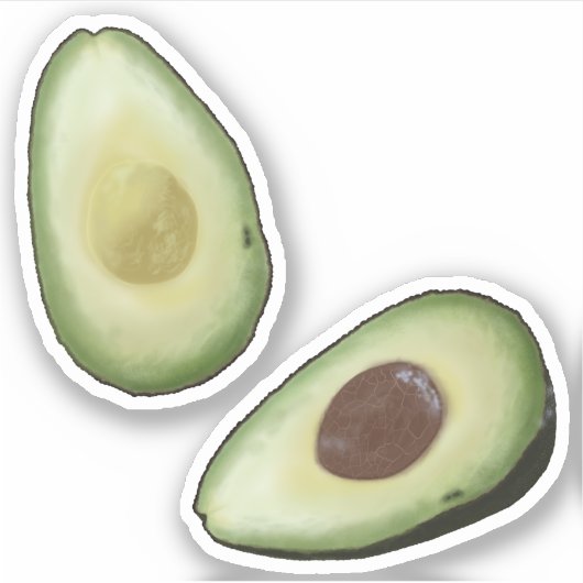 Watercolor Avocados Aufkleber (Vorderseite)