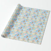 Watercolor Baby Animals Flying Wrapping Paper Geschenkpapier (Ungerollt)