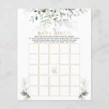 Watercolor Baby Bingo Eucalyptus Baby Showroom Bin