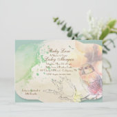 Watercolor Baby Bird Baby Dusche Einladung (Stehend Vorderseite)