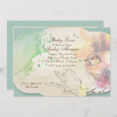 Watercolor Baby Bird Baby Dusche Einladung (Vorne/Hinten)