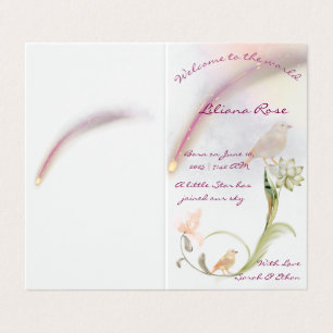 Watercolor Baby Birth Announccard