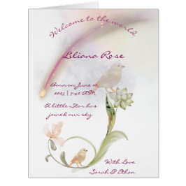 Watercolor Baby Birth Announccard