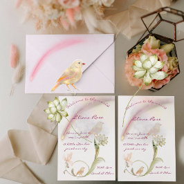 Watercolor Baby Birth Announccard Einladung