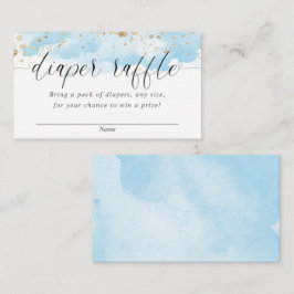 Watercolor Baby Blue Gold Boy Windpreisraffinerie Begleitkarte