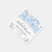 Watercolor Baby Blue Winter Blume Brautparty Serviette (Ecke)