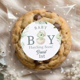 Watercolor Baby Boy Dinosaur 1st Birthday & Baby S Quadratischer Aufkleber