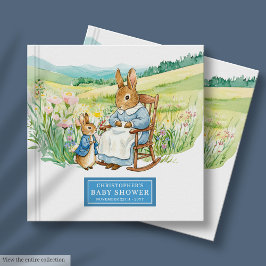 Watercolor Baby Boy Dusche Gästebuch Kaninchen