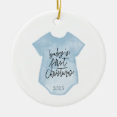 Watercolor Baby Boy's First Christmas Ornament (Vorne)